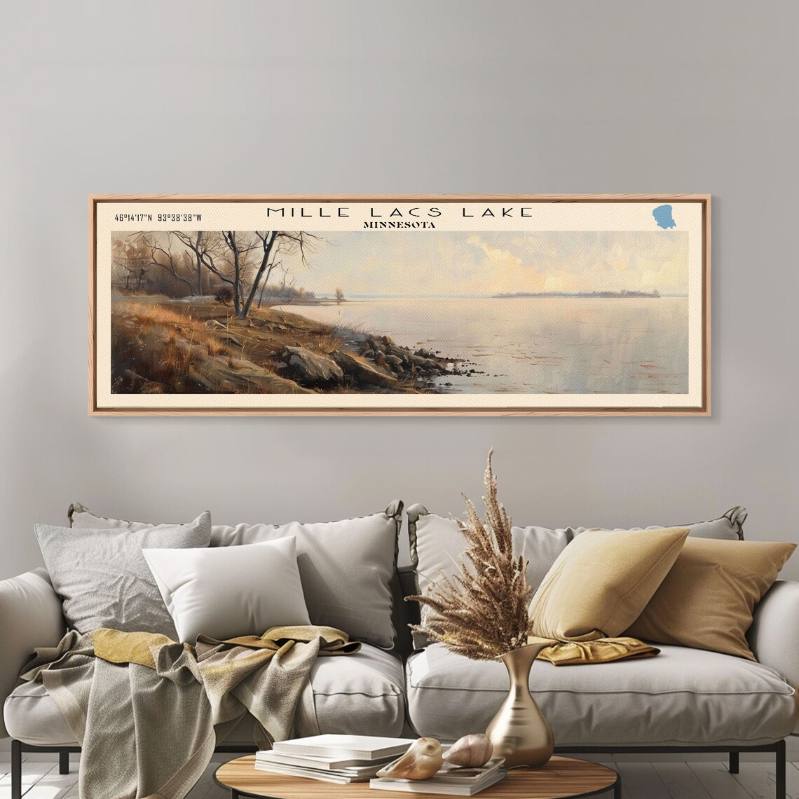 Mille Lacs Lake Travel Poster, Contemporary Landscape - Image 5