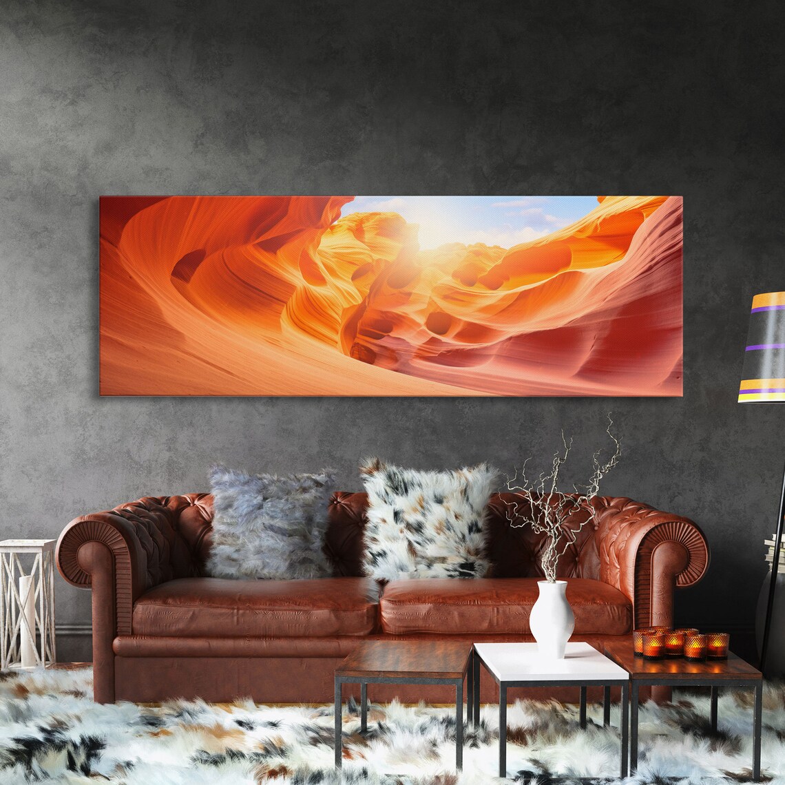 Antelope Canyon Arizona Sunset Landscape Art Print - Image 3