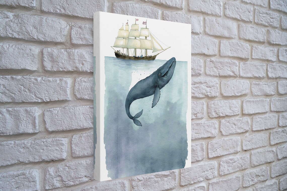 Blue Whale Watercolor Art Print, Whale Nursery - Image 4