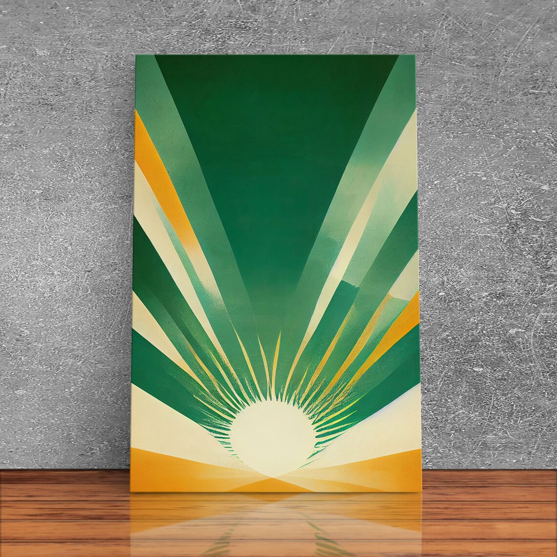 Emerald Green Sun Burst, Art Deco Wall Art Print - Image 3