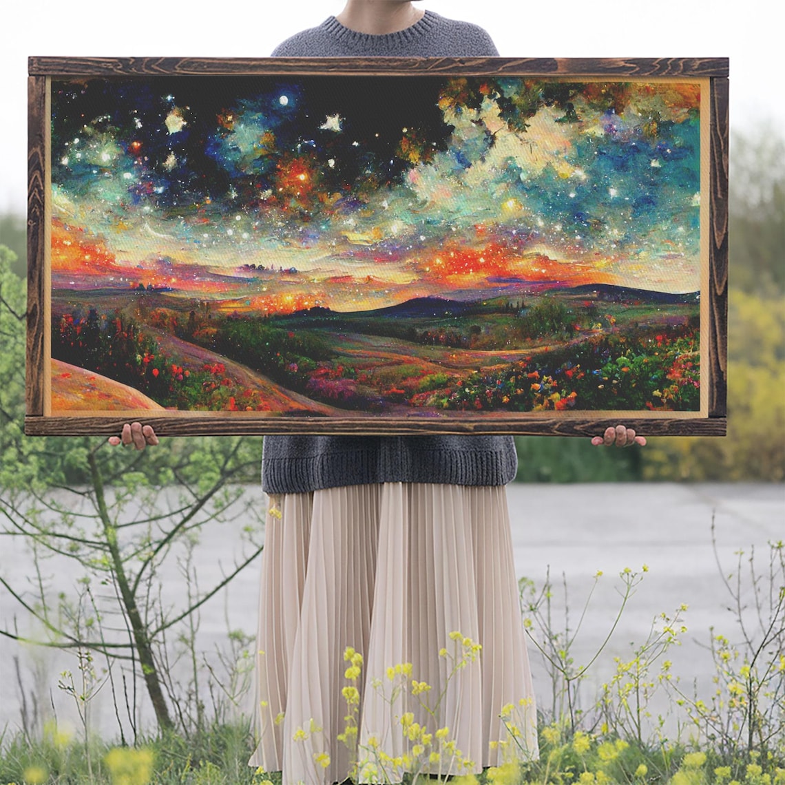 Starry Night-Inspired Art Print, Spiritual Night Sky - Image 2