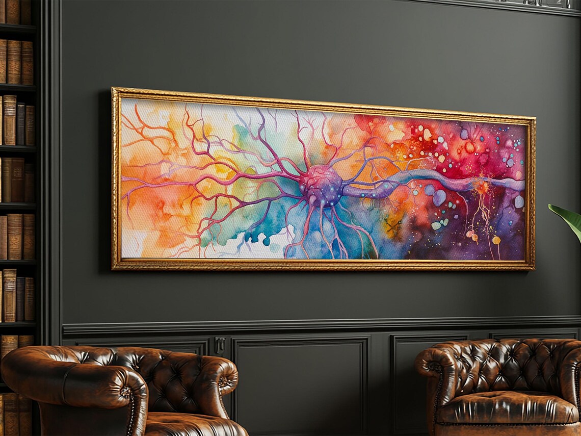 Neurons Abstract Brain Art Print, Modern Study Decor