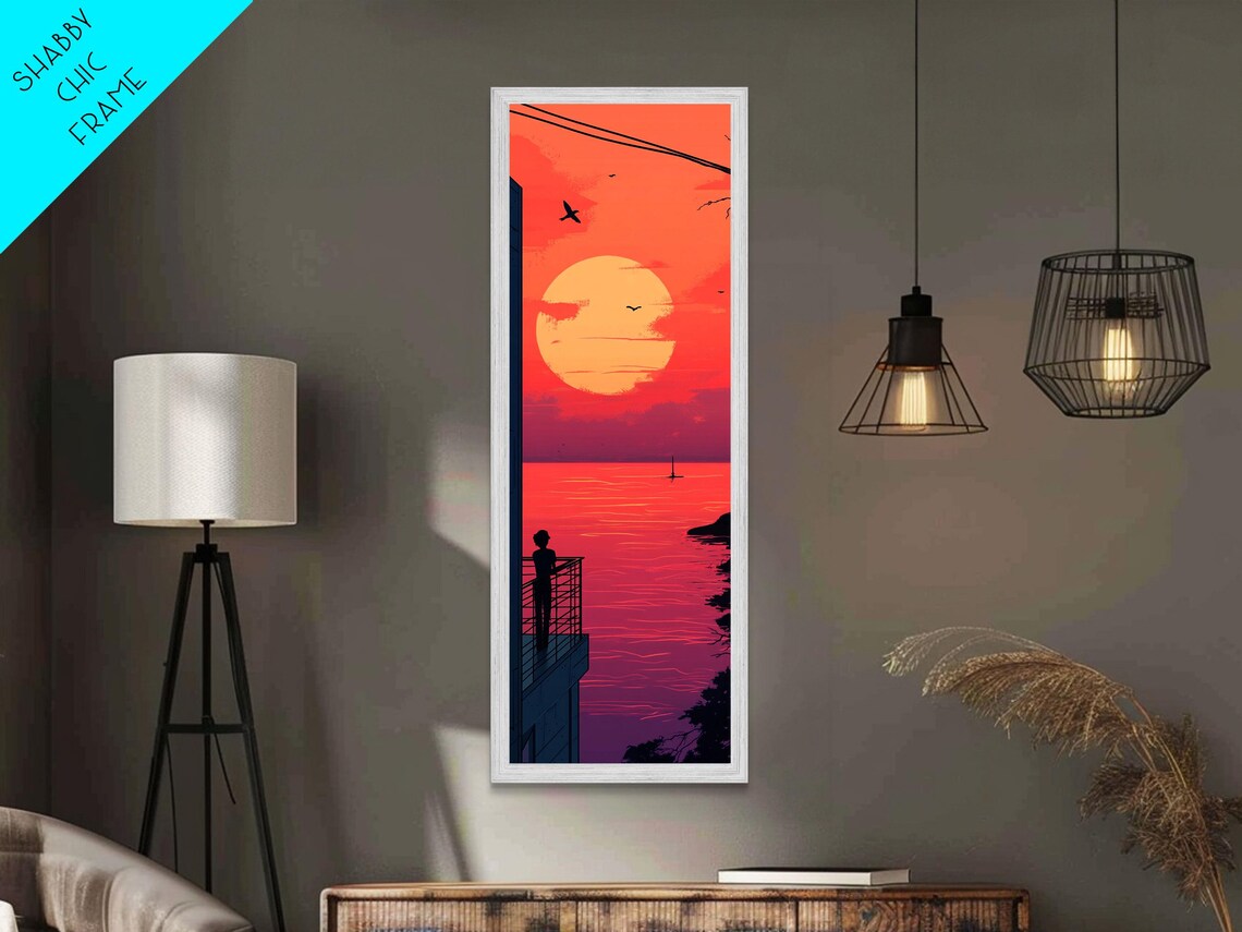 Pastel Sunset Balcony Print Pink Orange Wall Art Coastal Cowgirl Art Bedroom Or Living Room Farmhouse Decor Unique Piece - Image 6