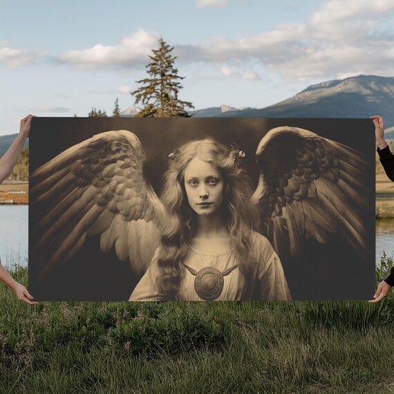 Tintype Photo Of An Angel Angel Art Angel Painting Framed Print Guardian Angel Angel Art Print Angel Wings Religious Art