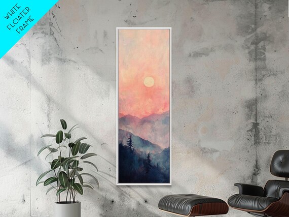 Sunset Over The Blue Ridge Mountains Framed Print Blue Ridge Mountains Painting Home Decor Ready To Hang Art Mountain Painting