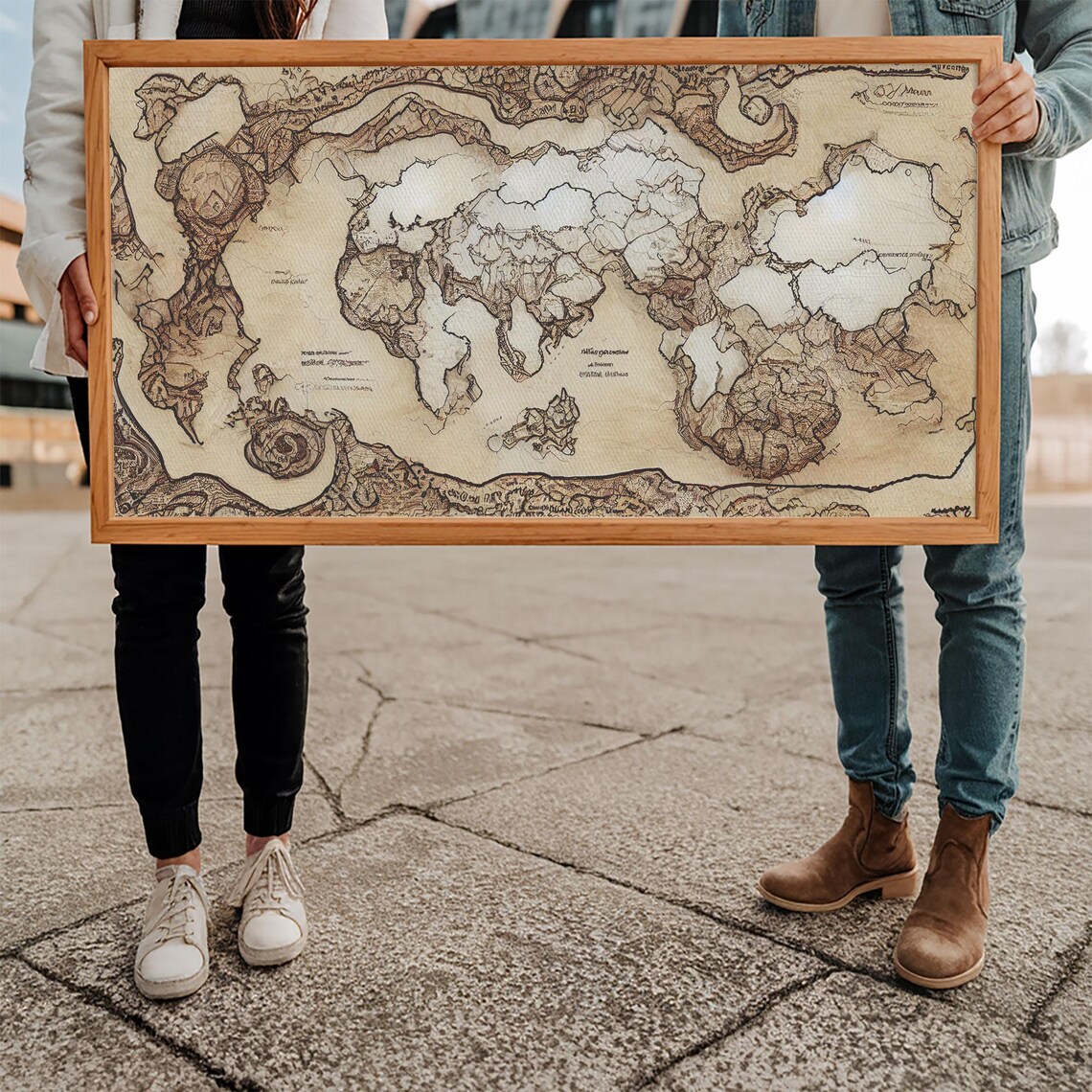 Abstract Fantasy World Map, Middle Earth Style - Image 5