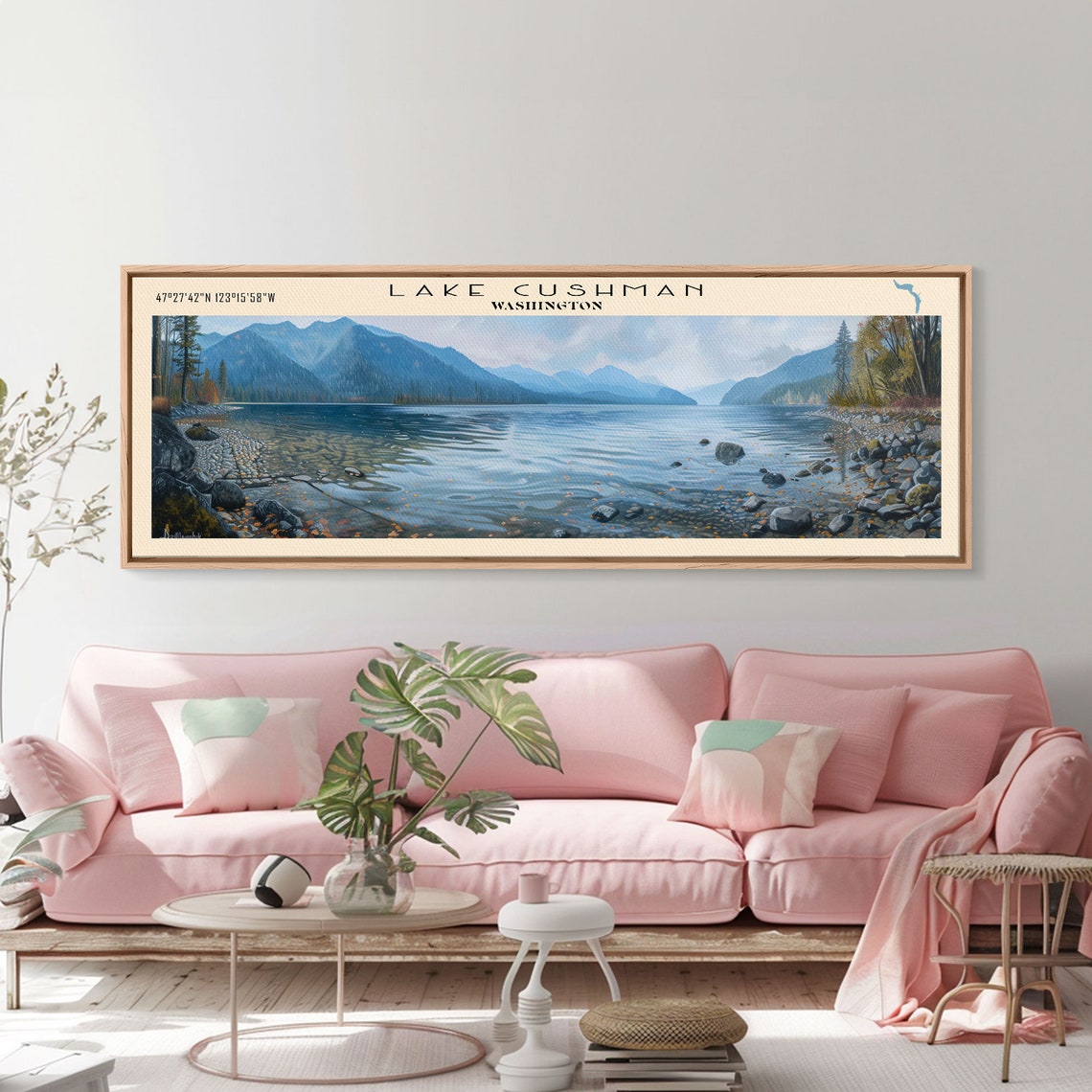 Lake Cushman Washington Rocky Shore Mountain Panorama Travel Poster - Image 5