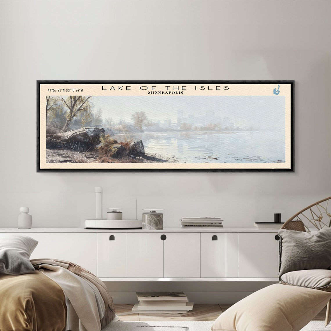 Lake of the Isles Minneapolis Skyline Mist Panoramic Travel Poster - Image 5