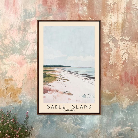 Sable Island Canada Watercolor Print Vacation Gift Canada Wall Art Beach Painting Beach Decor Beach Or Lakehouse Art