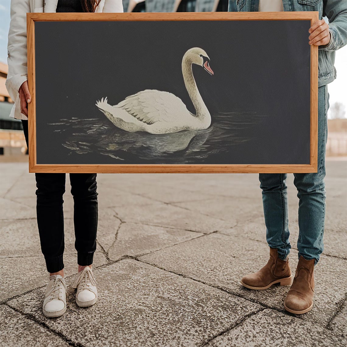 Vintage Framed Art Framed Vintage Print Vintage Painting Black Swan Art Girls Room Or Nursery Print Minimalist Farmhouse Art - Image 5