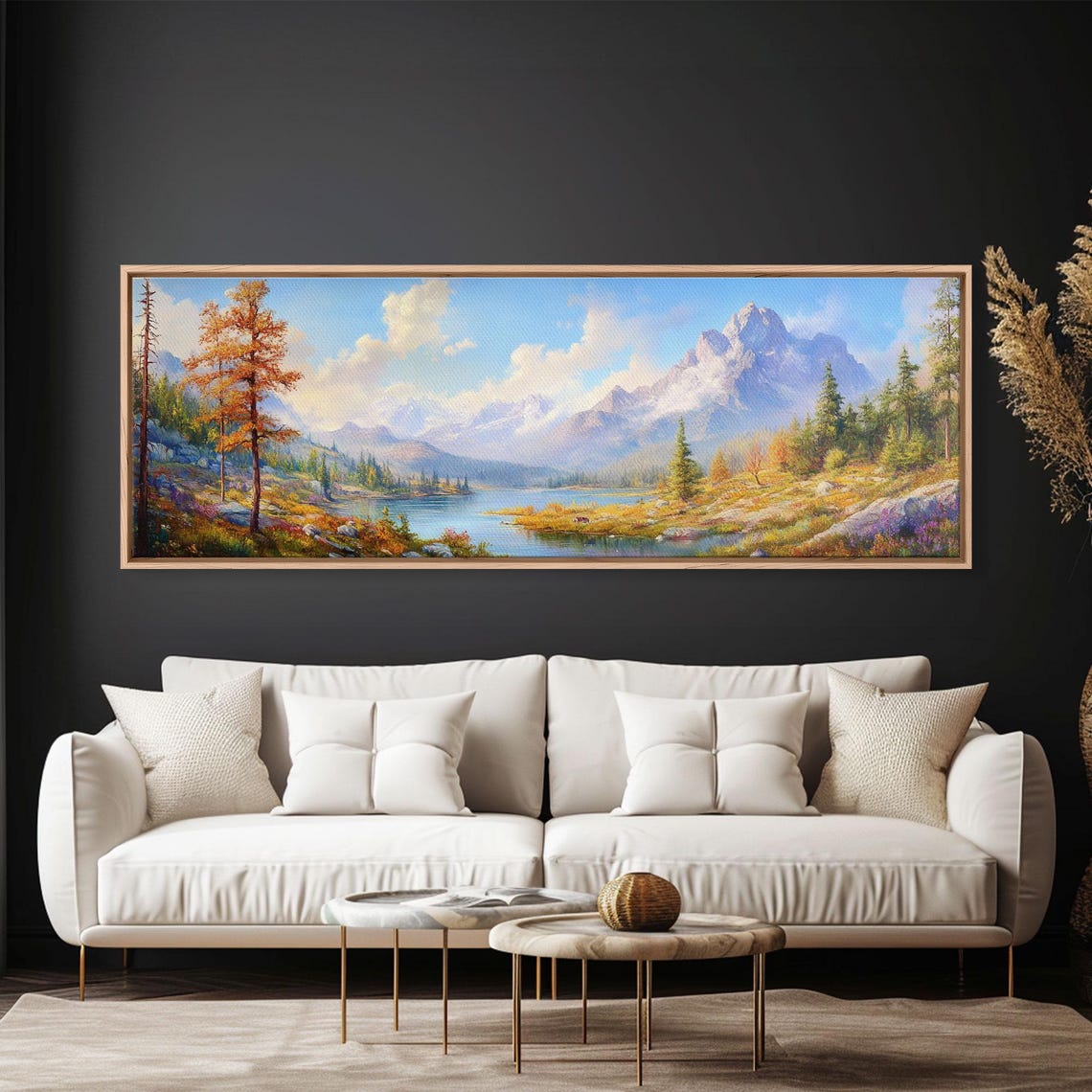 Wilderness Autumn Mountain Lake Serene Forest Cabin View Poster - Image 6