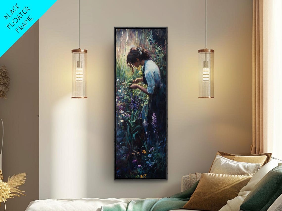 Woman In Flower Garden Impressionist Romantic Floral Art Poster - Image 3