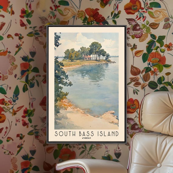 South Bass Island Ohio Watercolor Print Vacation Gift Ohio Wall Art Vacation Wall Art Vacatation Beach Decor Beach Or Lakehouse Art