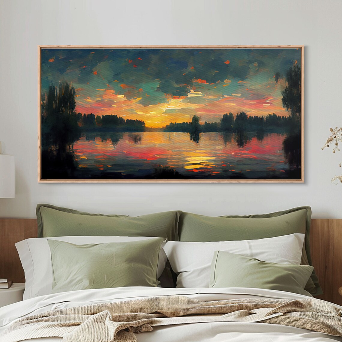 Lakehouse Watercolor Art Print, Sunset on the Lake - Image 5