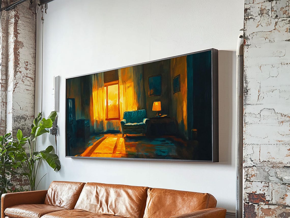 Sunset Glow Framed Print Moody Vintage Living Room Art Rustic Wall Decor Above Sofa Wall Art Warm Home Gift Idea - Image 3