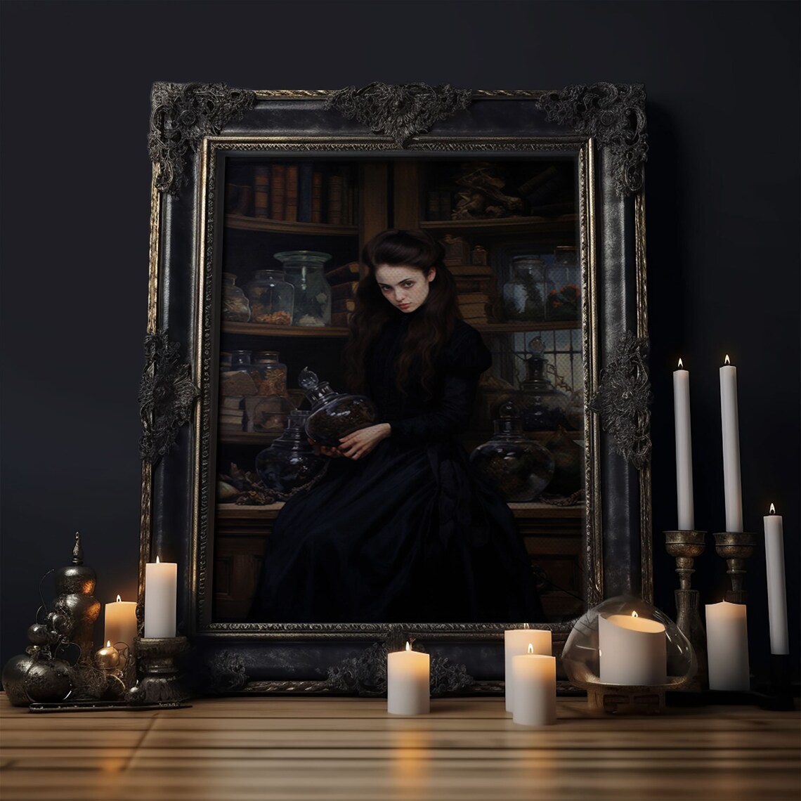 Alchemical Witch Potion Art Print, Dark Academia