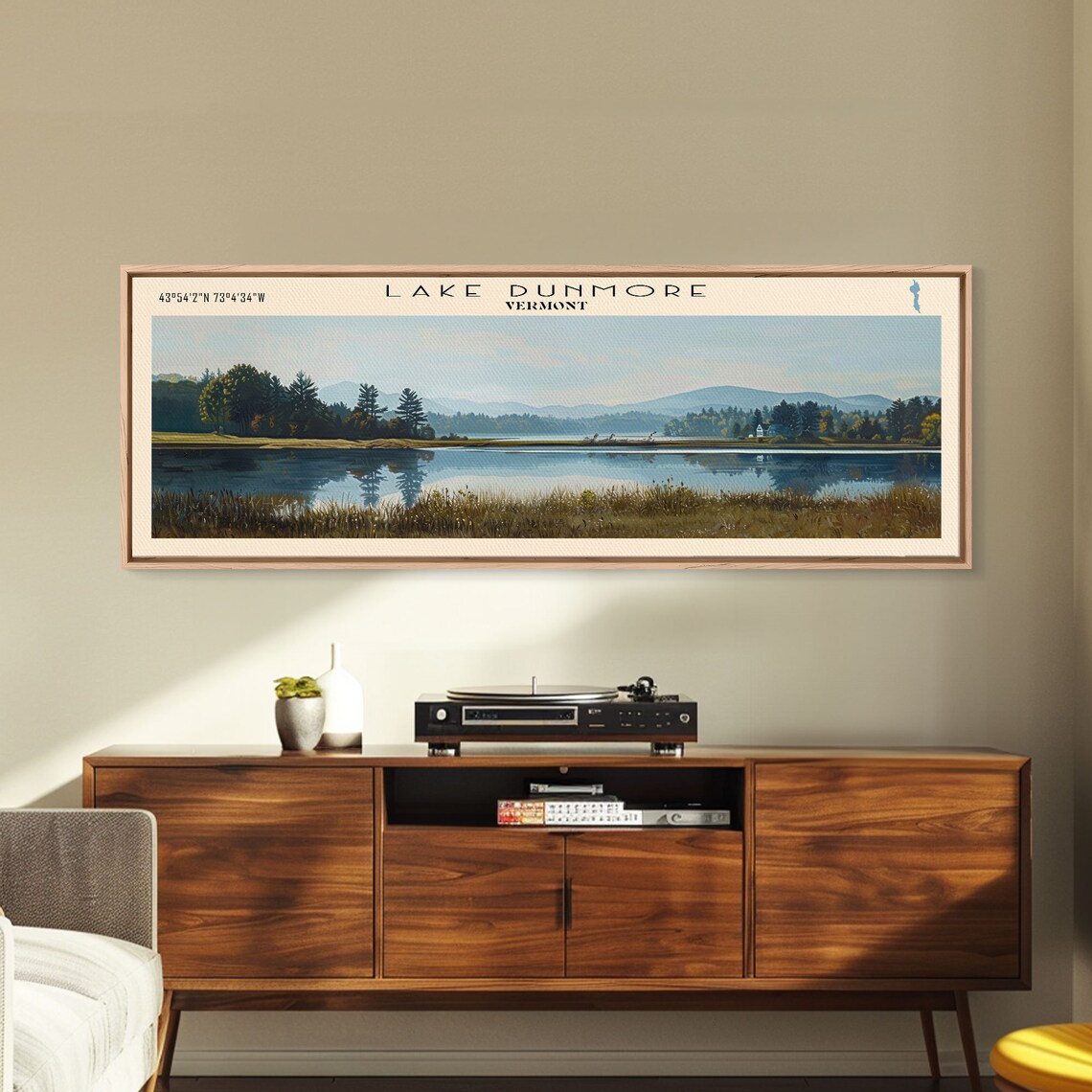 Lake Dunmore Vermont Travel Poster, Lake House Decor - Image 4