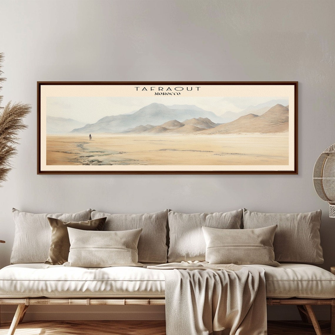 Tafraout Morocco Desert Plain Hazy Atlas Mountain View Travel Poster - Image 5
