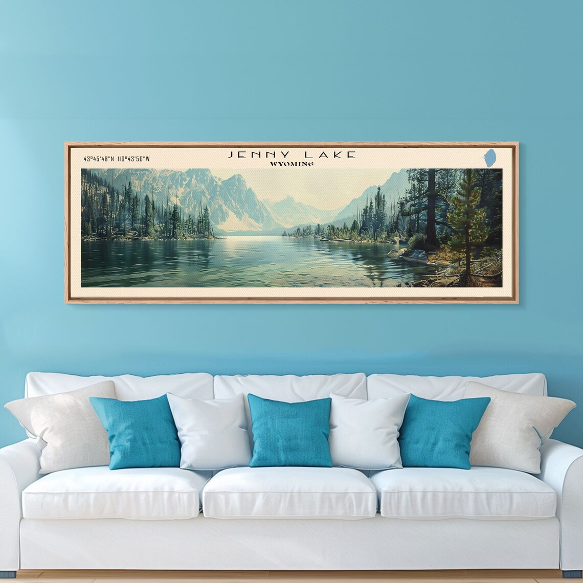 Jenny Lake Wyoming Jagged Teton Peaks Pine Shores Travel Poster - Image 5