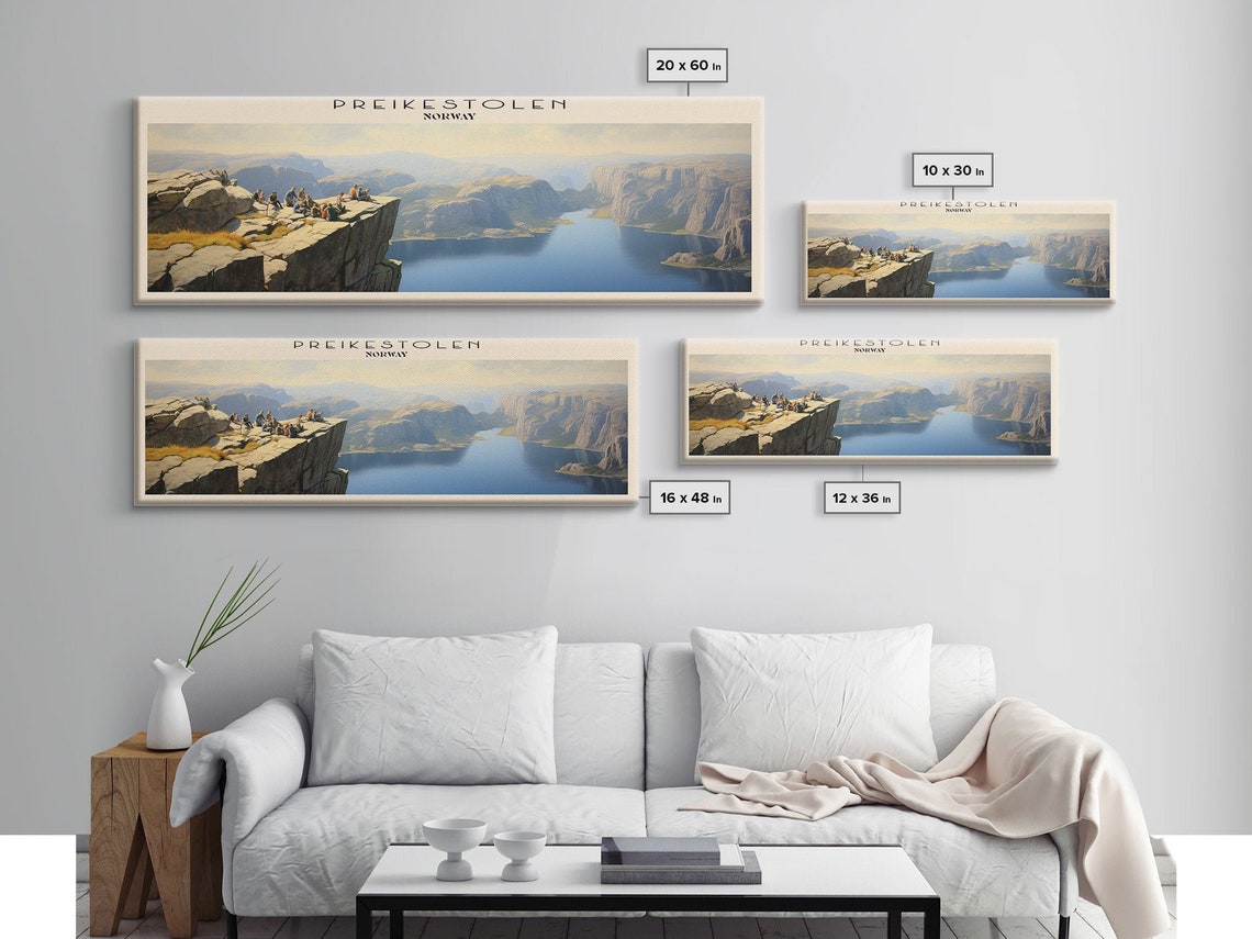 Preikestolen Norway Pulpit Rock Fjord Overlook Panoramic Travel Poster - Image 2
