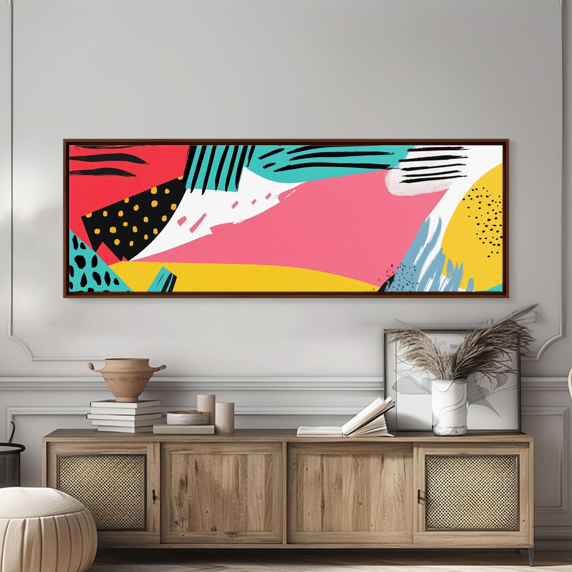 90s Abstract Retro Cheetah Geometric Art Print - Image 4