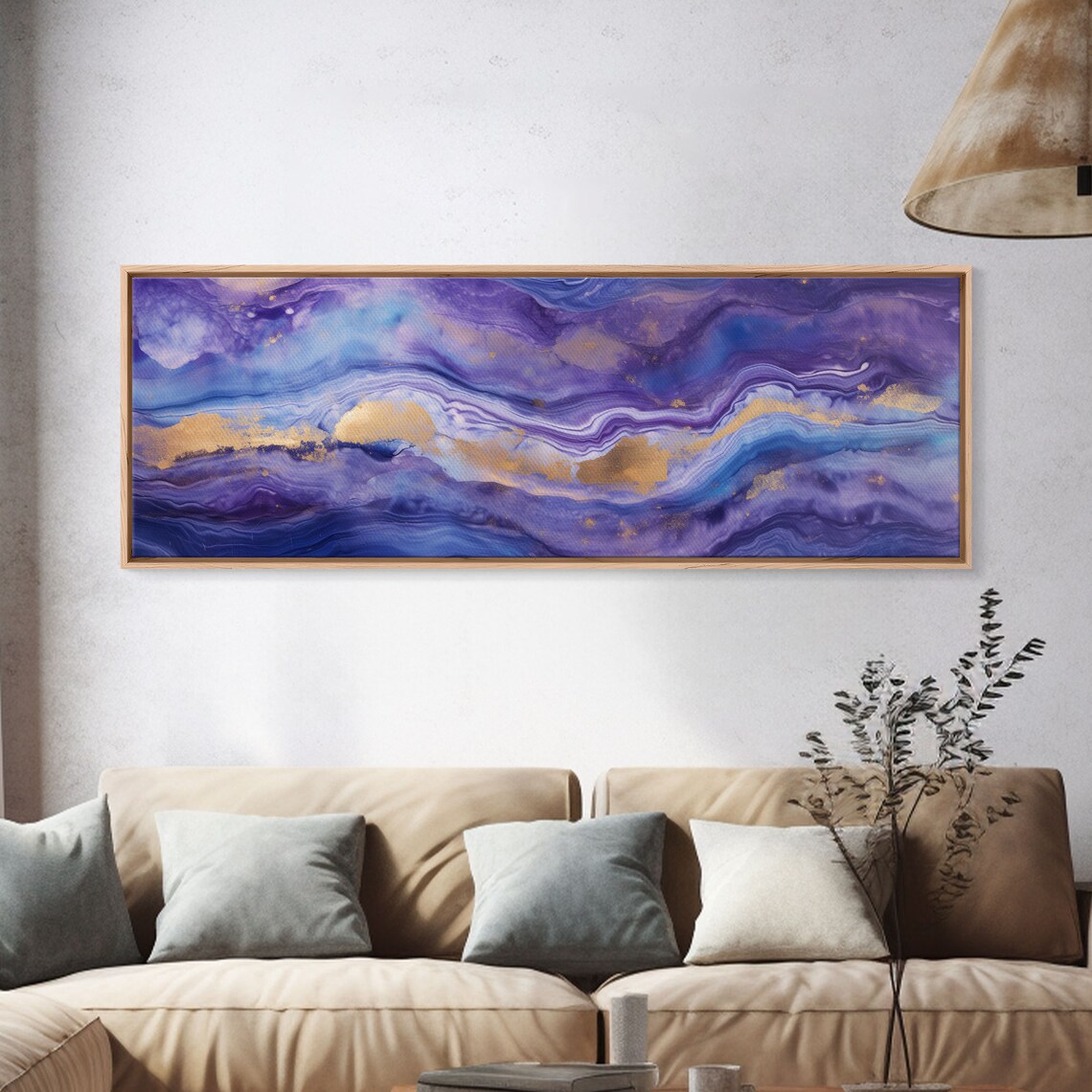 Purple Marble Abstract Art Print, Modern Gold - Image 4