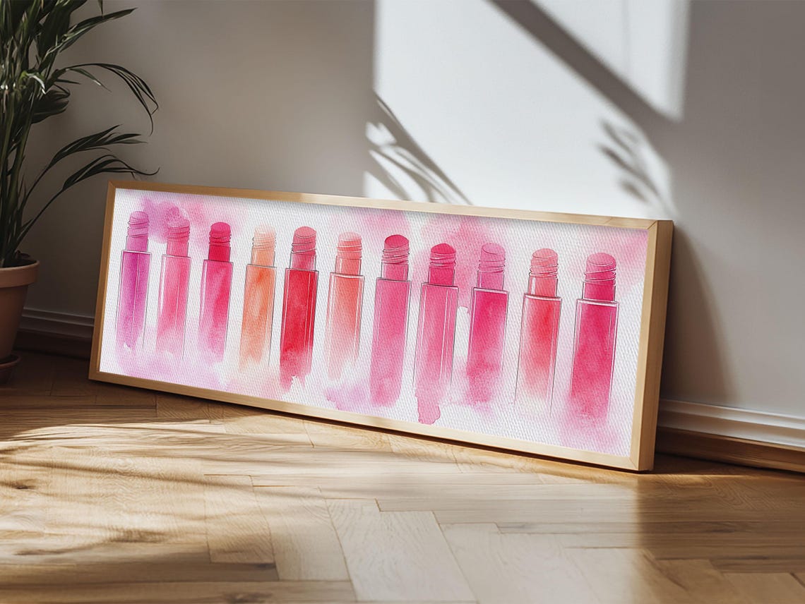 Pink Lip Gloss Collection Abstract Feminine Boho Dorm Wall Art Print - Image 6