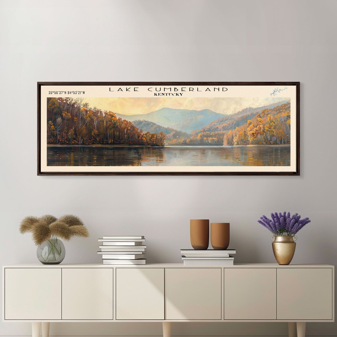 Cumberland Lake Travel Poster, Modern Nature Art - Image 3