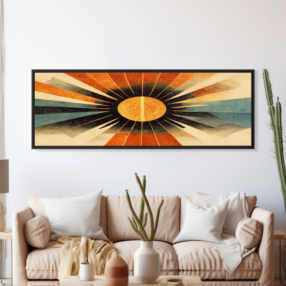 Sunset Art Deco Sunburst, Panoramic Art Print - Image 6
