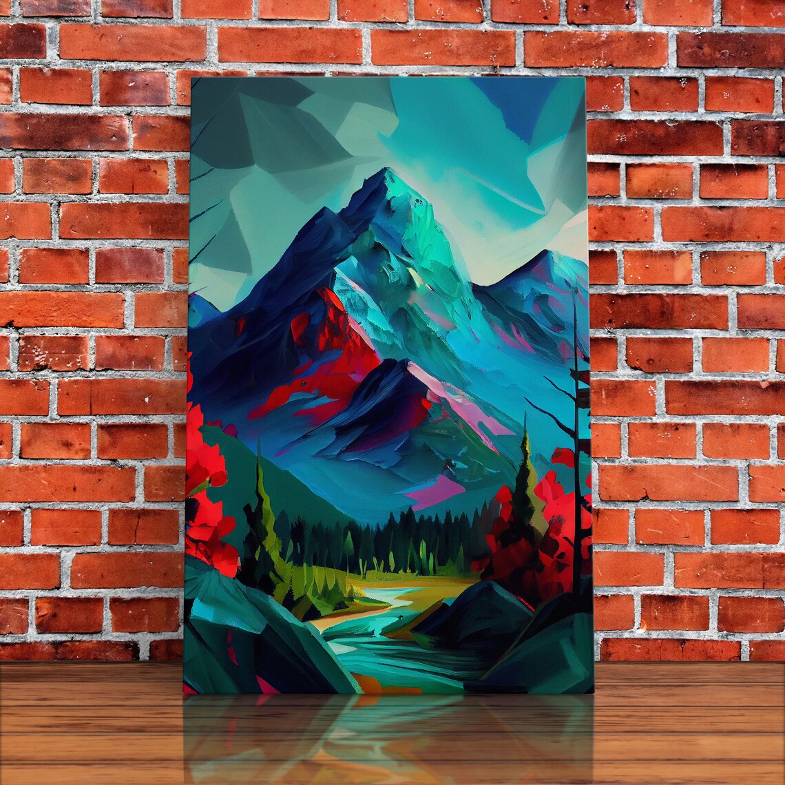 Colorful Mountain Watercolor Art Print, Nature Scene - Image 5