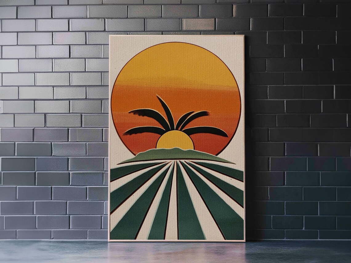 Palm Tree Sunset - Boho Retro Style Art Print - Image 5