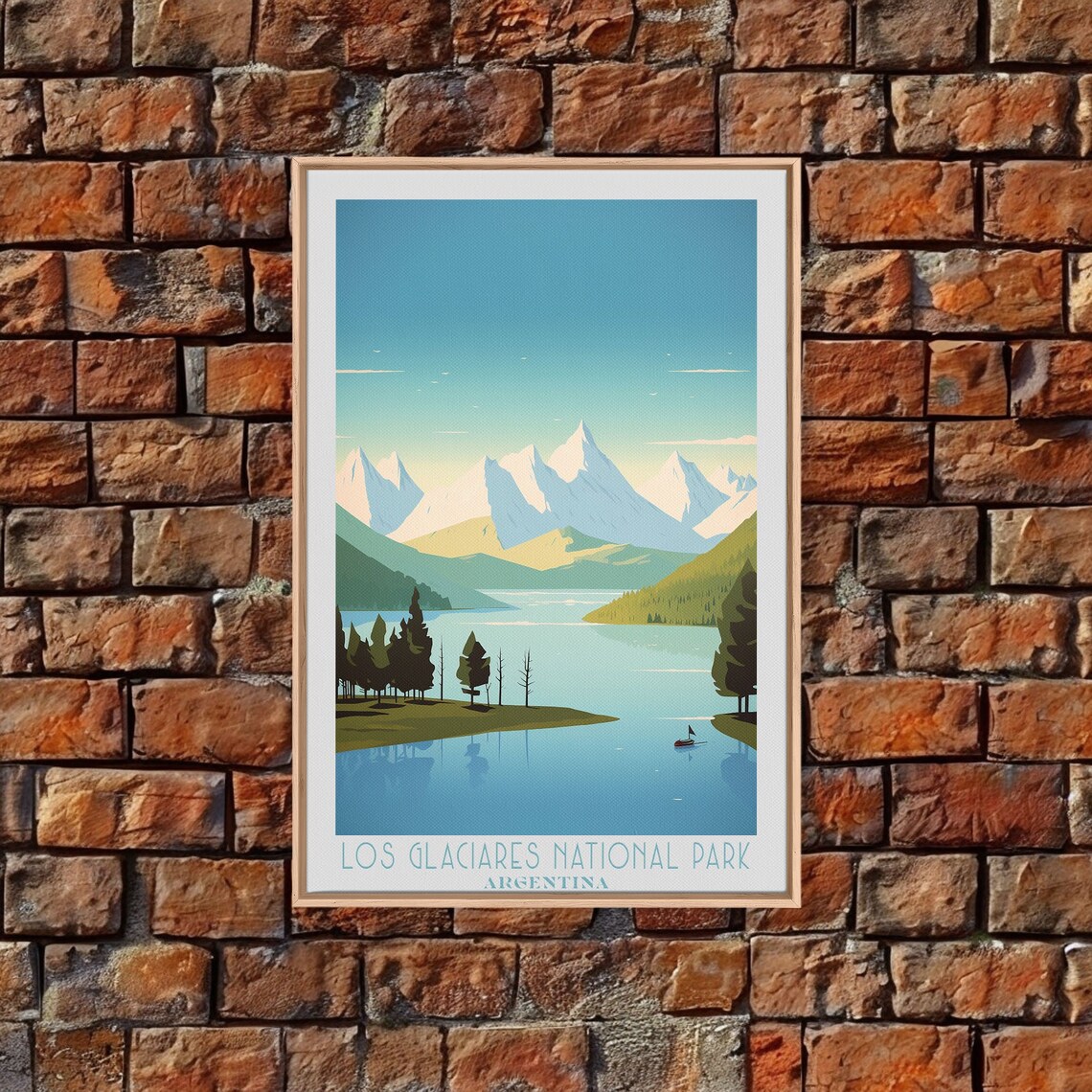 Los Glaciares National Park Patagonia Snow Peaks Lake Travel Poster - Image 5