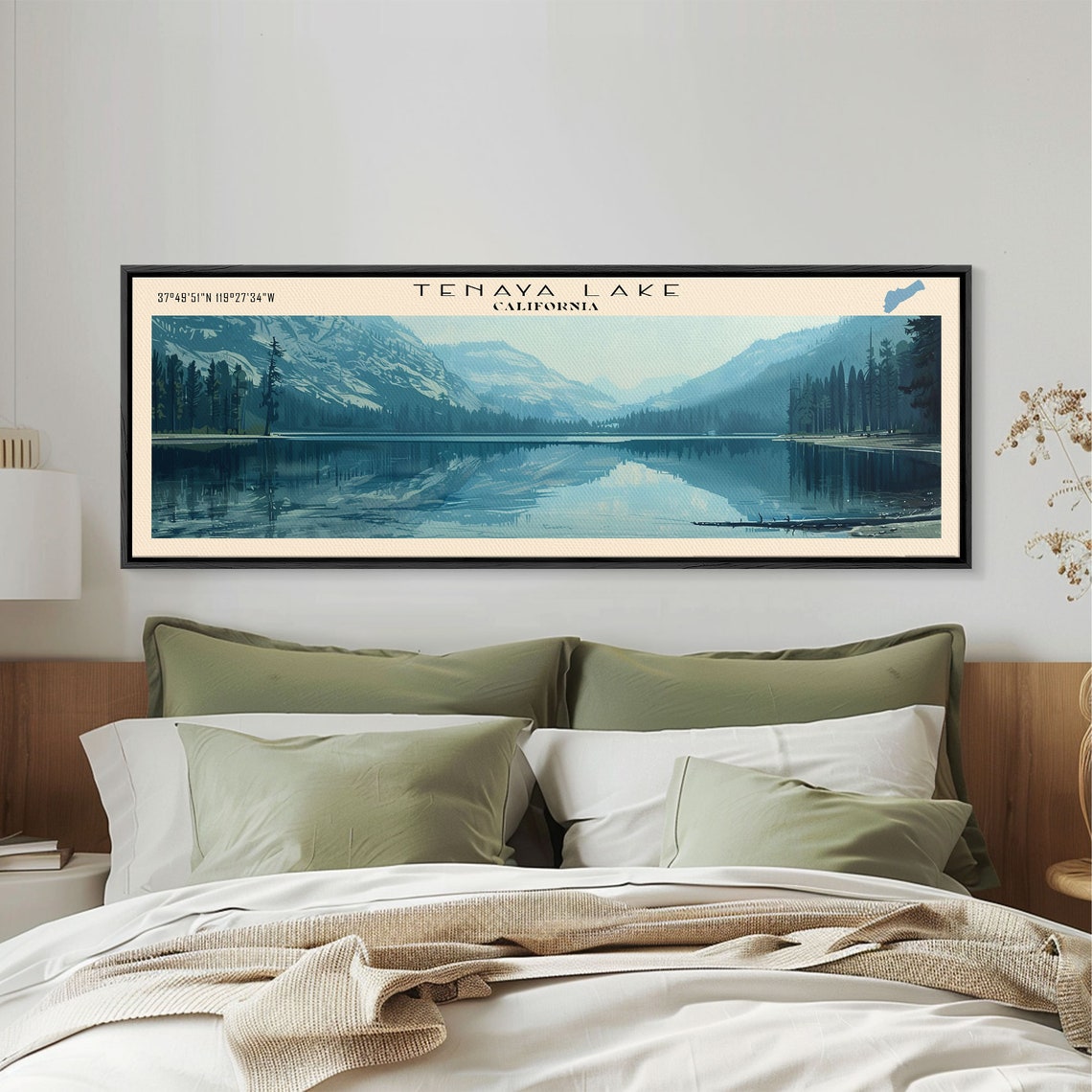 Tenaya Lake California Panoramic Sierra Mountain Reflection Poster - Image 5
