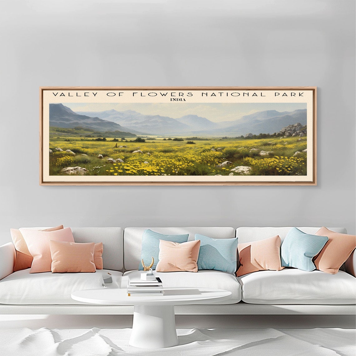 Valley of Flowers India Himalayan Wildflower Meadow Panoramic Poster - Image 3