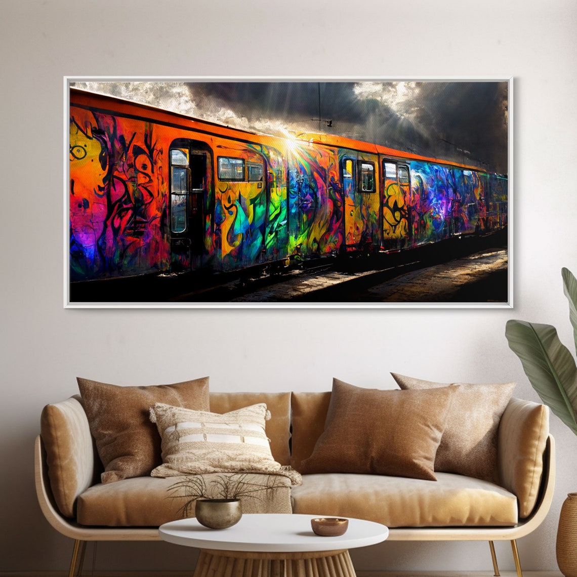 Box Car Graffiti Art Wall Decor Train Box Car Ready To Hang Print Wall Art Rainbow Train Wall Art - Image 5