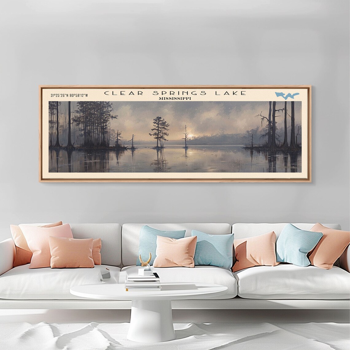 Clear Springs Lake Mississippi Travel Poster, Lake House Decor - Image 2