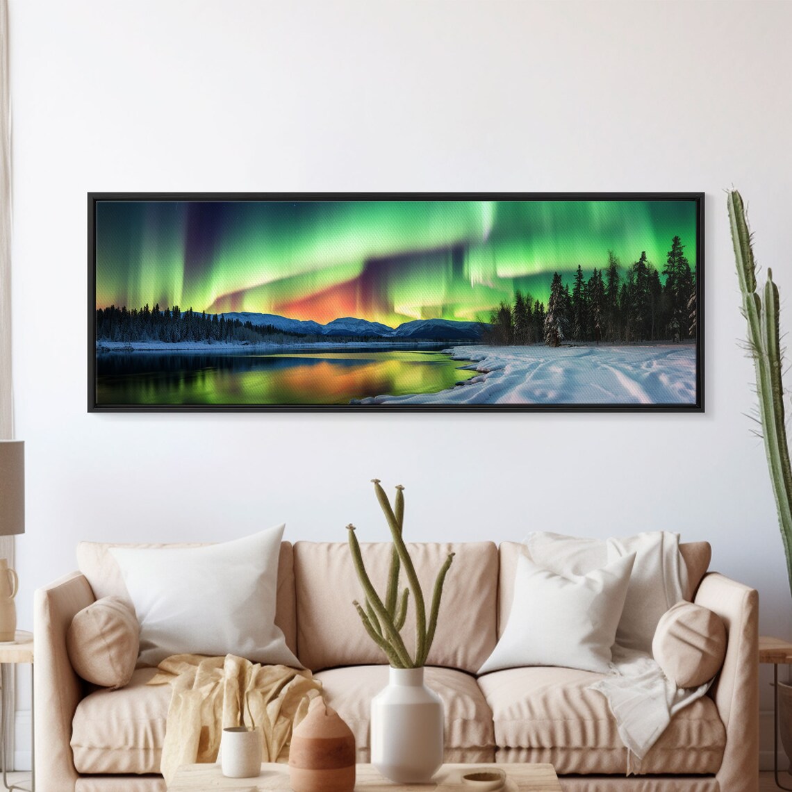 Aurora Borealis Northern Lights Art Print, Winter Landscape - Image 5