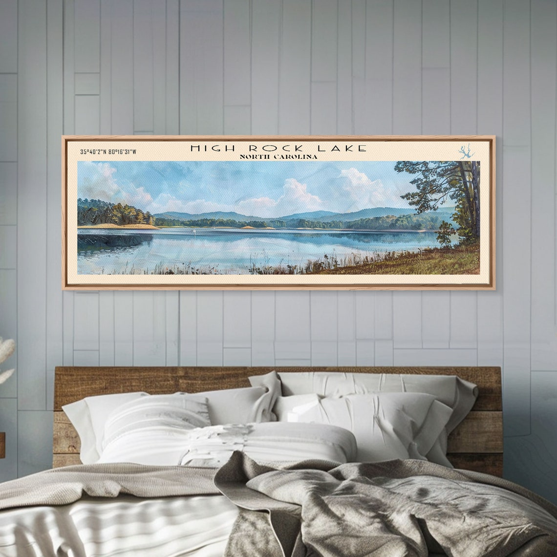 High Rock Lake North Carolina Wide Water Distant Hills Cloud Poster - Image 2