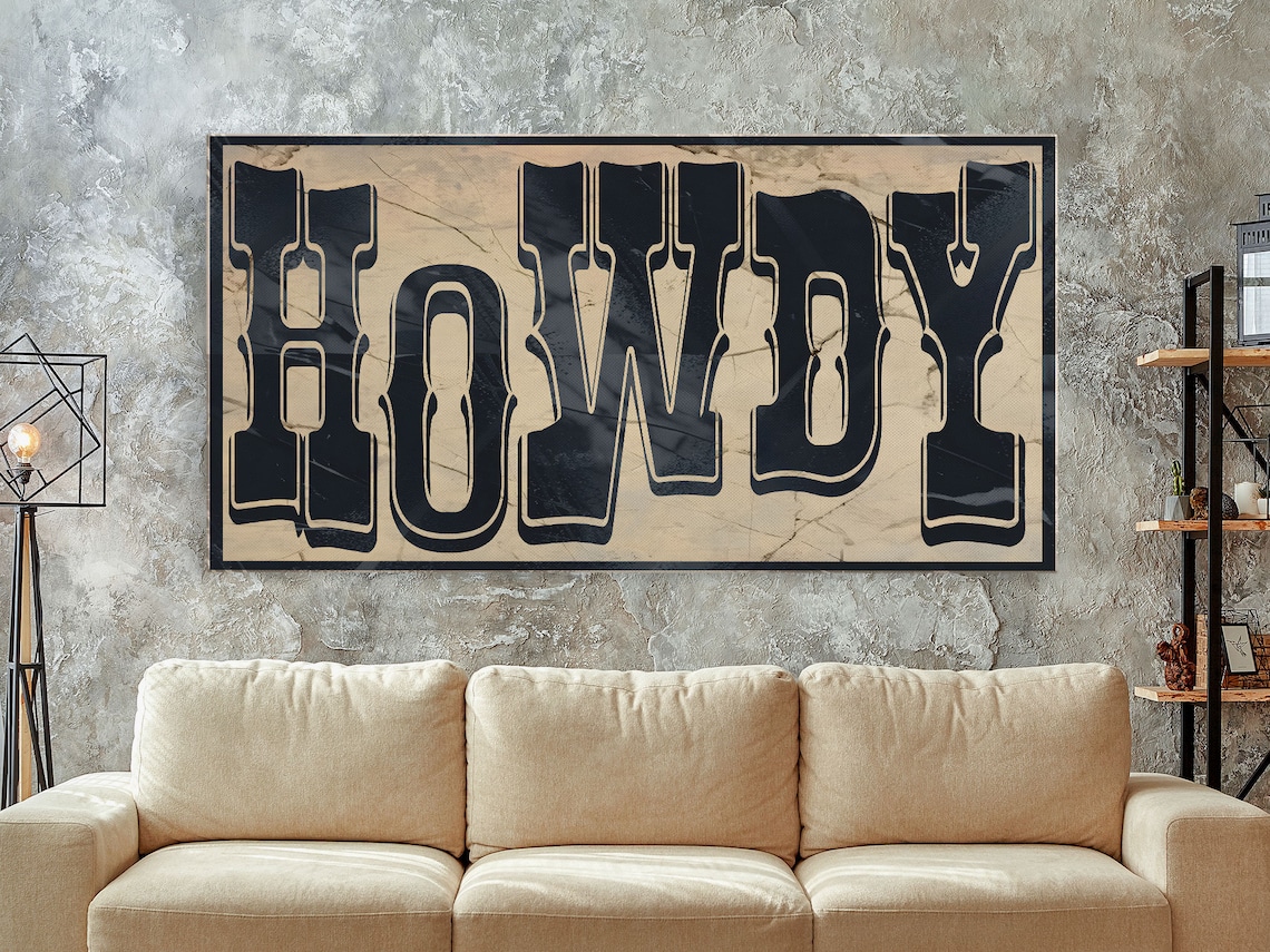 Howdy Typography Art Print, Southwestern Ranch Decor - Image 6