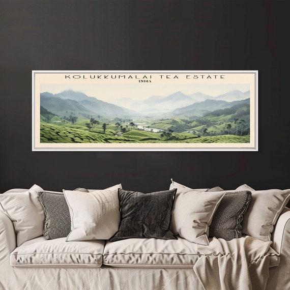 Kolukkumalai Tea Estate Panoramic Wall Art Travel Poster Gift For Travel Lover Vacation Gift India Wall Art Home Decor Original Art