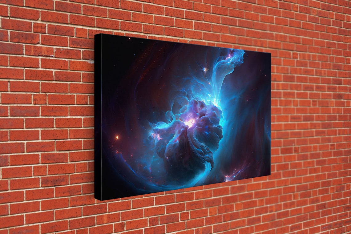 Blue Purple Nebula Galaxy Deep Space Stars Cosmic Sci Fi Art Poster - Image 3