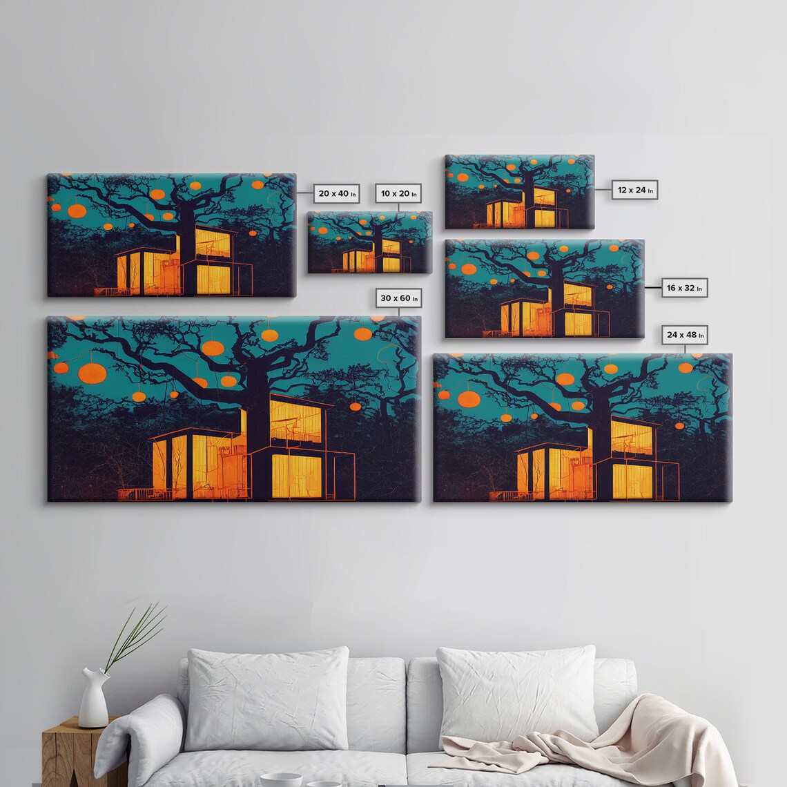 Surrealist Treehouse Art Print, Psychedelic Decor - Image 2