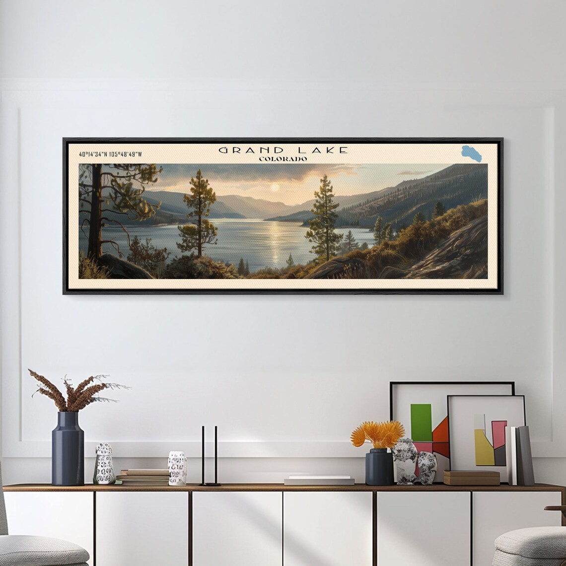 Grand Lake Colorado Travel Poster, Lake House Decor - Image 5