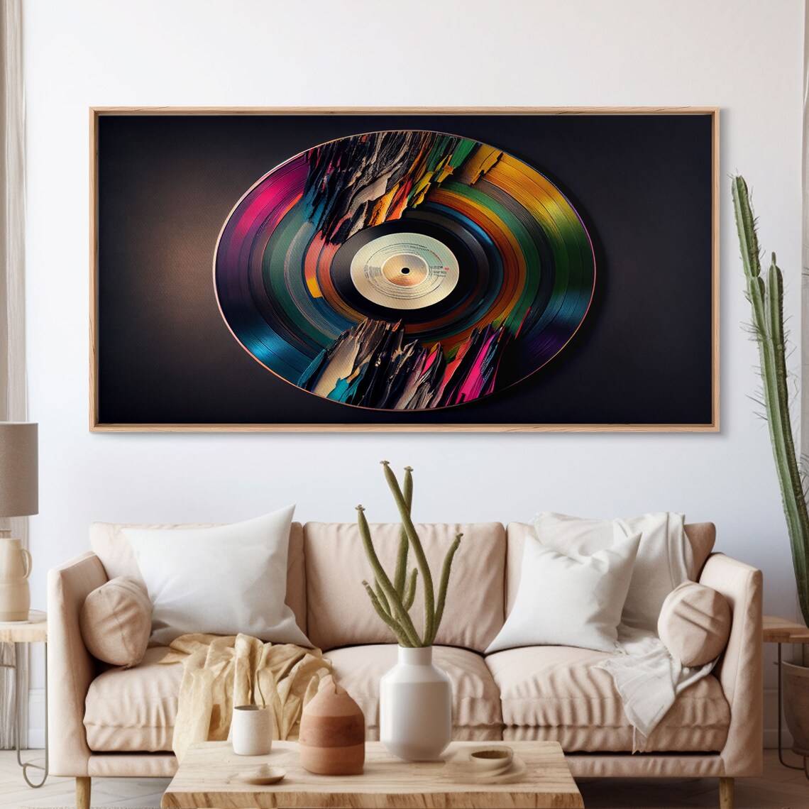 Synthwave Vinyl Record Art Print, Music Room Decor - Image 3
