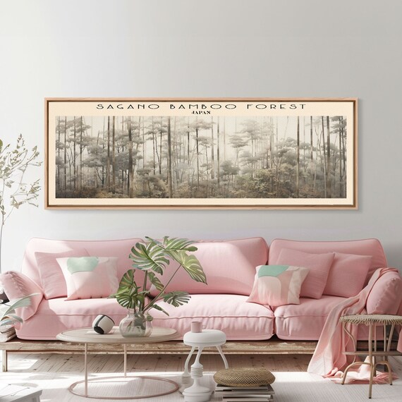 Sagano Bamboo Forest Japan Art Framed Print Travel Poster Panoramic Wall Art Home Decor Gift For Travel Lover Wall Hanging