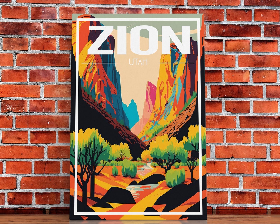Zion National Park Poster Utah Wall Poster America Art Print Travel Wall Print Travel Poster Travel Wall Art Wall Print - Image 5