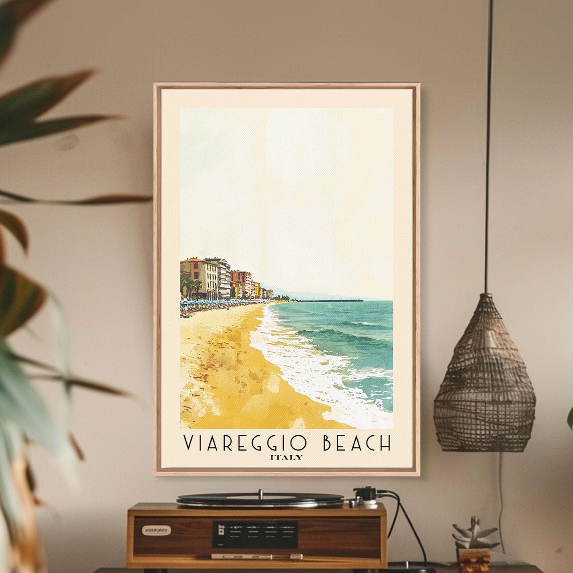 Viareggio Beach Italy Golden Sand Waterfront Turquoise Sea Poster - Image 3