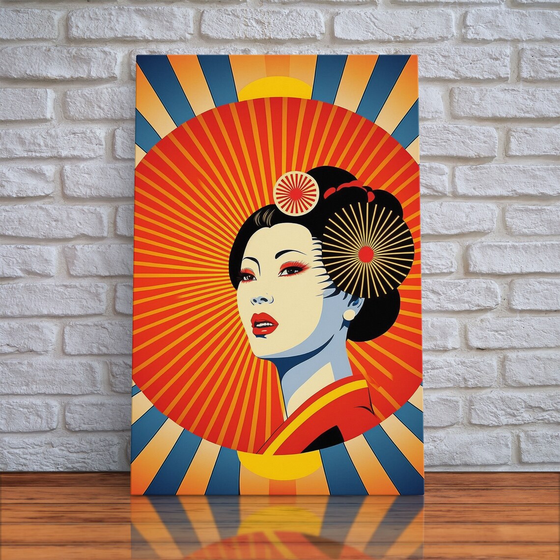 Geisha Pop Art, Art Deco Sunburst Art Print - Image 5