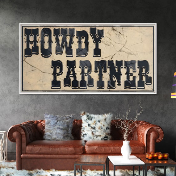 Howdy Partner Typography Wall Art Print Midwest Decor Southwestern Wall Art Print Or Poster Modern Design Southern Home Art
