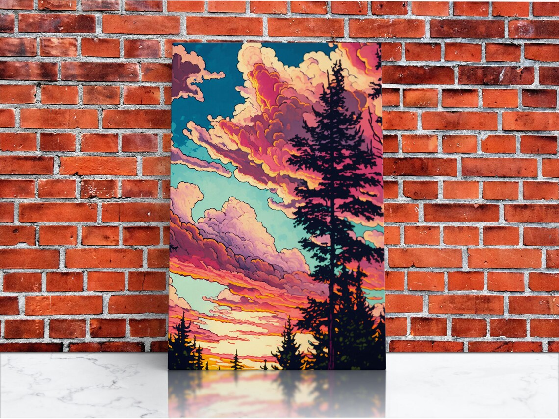 Pacific Northwest Forest Landscape, Abstract Art Print - Image 3